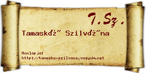 Tamaskó Szilvána névjegykártya